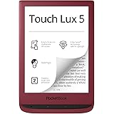 PocketBook Touch Lux 5 ルビーレッド 電子書籍リーダー 6インチ グレアフリー 目に優しいEインク タッチスクリーン Wi-Fi HD解像度 調節可能 スマートライト マイクロSDスロット