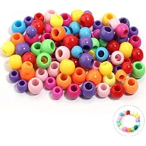 Amazon.co.jp: ビーズ ポニービーズ カラフル 色の混合 9×6mm 100個