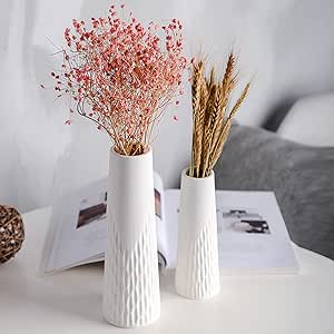 Amazon Co Jp Yhombes 花瓶 白 小さい フラワーベース 北欧 花瓶 陶器 白 シンプル 一輪挿し インテリア 陶器花器セラミック おしゃれ 生け花 和風花瓶 ホワイト プレゼント ギフト 波 高さ19cm ホーム キッチン