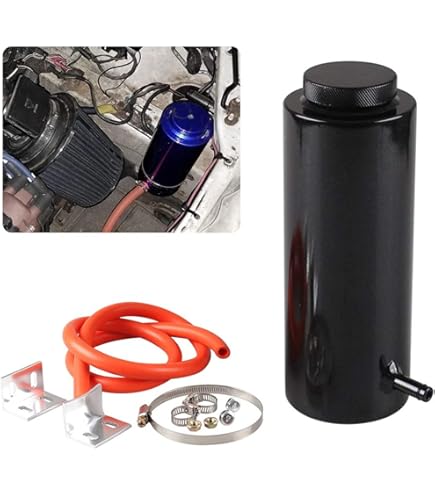 Réservoir De Débordement, 3x7.5in Universal Car Radiator Coolant Oil Catch Can 800ml 27oz Aluminium Alliage Car Overflow Tank Tank Bottle For Car Overflow Catch Bottlenoir 84659604 - Foto 6