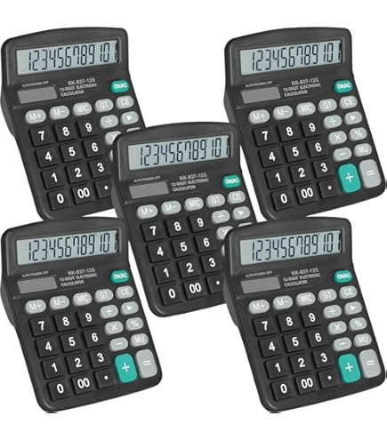 GUDTEKE Pink Calculator 12 Digit Large LCD Display Office Calculator Handheld Echanical