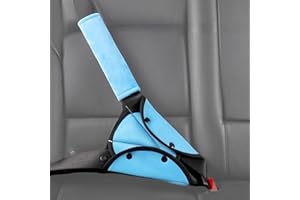 車用 ベルトカバー ジュニア 肩パッド クッション付き ズレ防止 子ども用 快適サポートグッズ ブルー WELL-SAFE+