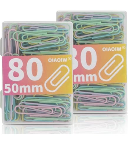 FOSKA Securely Held Vinyl Coated Assorted Colors 100Pcs 2 Inch Large Paperclips Great For Office - View #6