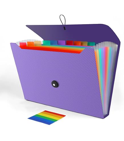 CNK Expanding File Folder Organizer - 13 Pockets Accordion Folder With Alphabetical Labels For Documents, Receipts & Papers
