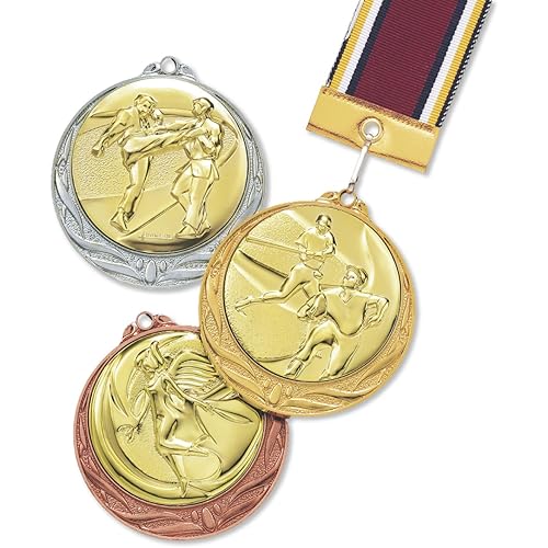 メダル 直径7cm 金 銀 銅 文字彫刻 オーダー 専用ケース入り リボン付き 選べる種目147種