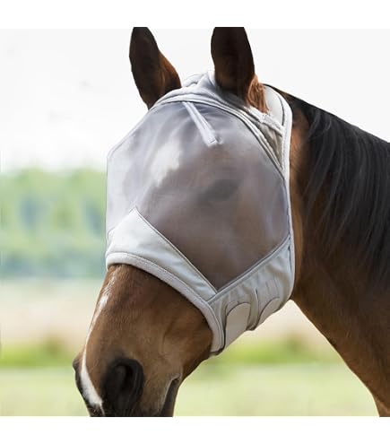 Funny 'Blushing Bride' Fly Mask For Horses - White UV & Insect Protection Fly Veil