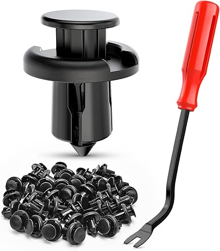 Amazon | MANSHU 200個 ブラックプラスチックプッシュクリップ