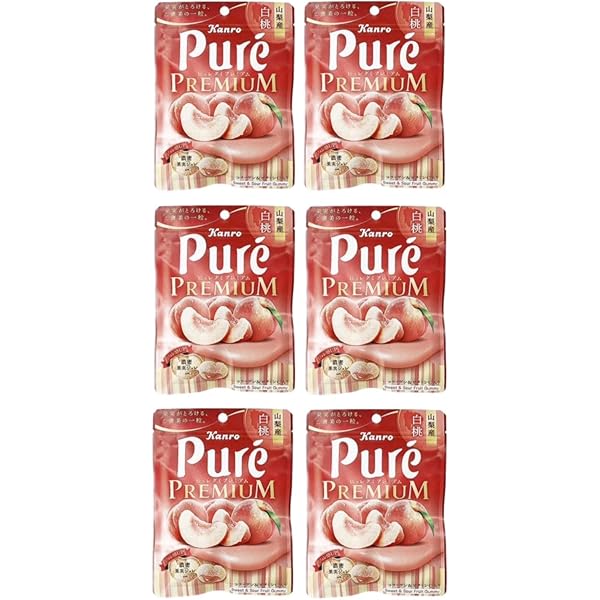 Amazon | カンロ ピュレグミプレミアム 山梨産白桃 54g×6袋入×(2