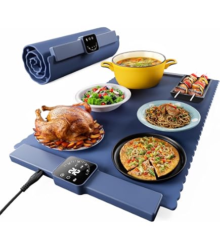 Electric Food Warming Mat - 4 Temp Levels, Auto Shut-Off, Full Surface Heating For Buffets & Parties - View #9