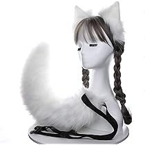 きつねのしっぽ♪ コスプレ きつね 狐の尻尾と耳のセット キツネ しっぽ 75cm 白