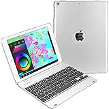 ピーシーエーテック iPad 9.7 (2018第6世代) / iPad 9.7 (2017第5世代) / iPad air 専用 Bluetooth キーボードケースPCカバー Macbookに変身 日本語かな入力対応 (シルバー)