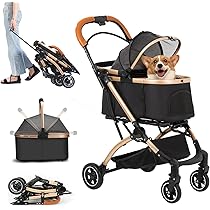 ペットカート 分離式 折りたたみ 猫犬兼用 軽量 耐荷重15kg 黒×ゴールド Amazon.co.jp: ペットカート分離式折りたたみペットオフロード車