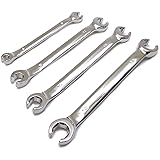フレアナットレンチ セット ブレーキパイプ用メガネレンチ 両口スパナ フレアレンチ 6mm×8mm 9mm×11mm 10mm×12mm 13mm×14mm