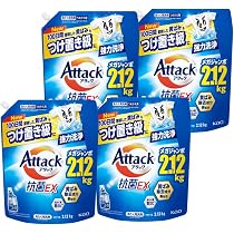 Amazon | 【まとめ買い】アタック 抗菌EX メガジャンボ 詰替え 2,120g