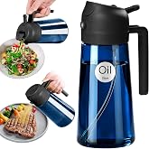 YARRAMATE 16oz/470ml Light-Blocking Dark Oil Sprayer for Cooking, 2 in 1 Olive Oil Dispenser Bottle for Kitchen, Premium Dark