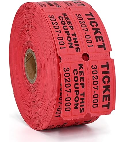 Ticket Guru-Raffle Tickets – 4 Rollos De 2000 Dos Billetes, 8.000 Total