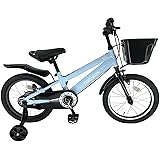 PROVROS（プロブロス）PKM-16 子供用自転車 16インチ キッズバイク 子供用ロードバイク 補助輪付き カゴ付き 泥除け付き チェーンケース付き ベル付き 【メーカー保証1年間】
