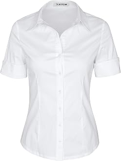 SUNNOW Womens Tailored Short Sleeve 