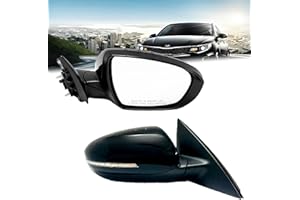 Passenger Side Mirror Compatible with 2011-2013 Kia Optima Rear Vier Mirror With In-housing Signal Light,Manual Folding,Power Glass,Non-Heated/Black