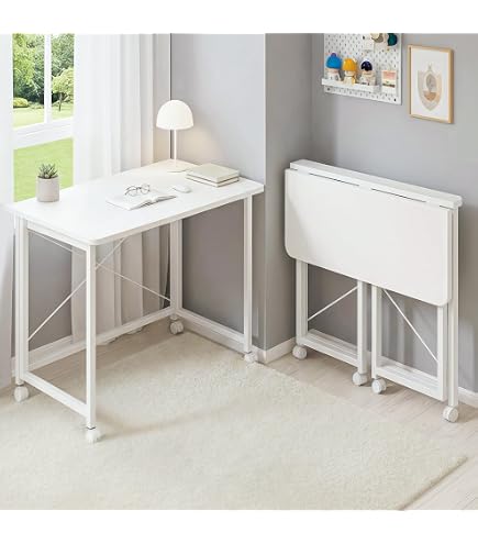 Amazon | 折りたたみテーブル 幅80×奥行40×高さ75cm 折り畳みデスク 