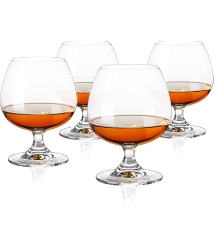 BothEarn Crystal Brandy Glass Set van 2, kleine steel effen cognac snifter voor traditionele whisky bourbon bier drank met geschenkdoos, 400 ml (13 oz