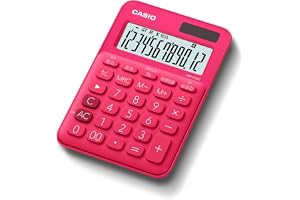 カシオ カラフル電卓 ビビッドピンク 12桁 ミニジャストタイプ MW-C20C-RD-N