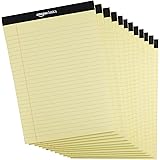 Amazonベーシック メモ帳 ワイド罫リーガルパッド 30×22cm イエロー 50枚 12冊セット