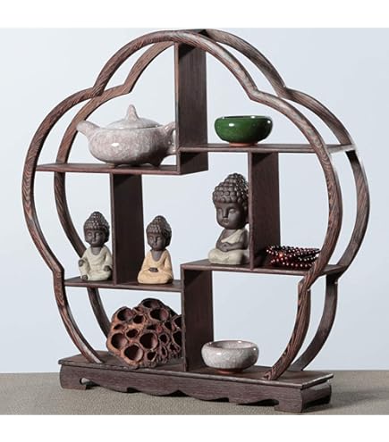 Amazon｜飾り棚 木製 おしゃれ 和風 和室 違い棚 珍品棚 和の