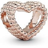 PANDORA Jewelry Beaded Heart Rose Charm