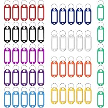 Amazon | タグ 50個入り キータグ 10色 キーホルダー ID 荷物 名前