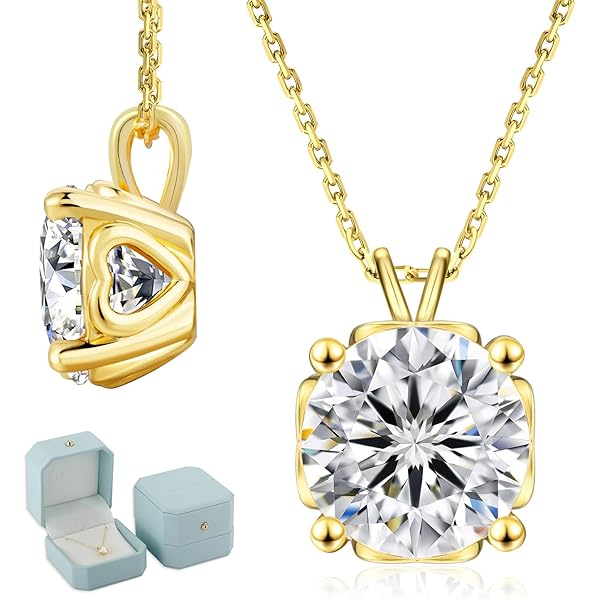 Amazon | KRKC&CO ネックレス レディース 一粒ダイヤ モアッサナイト