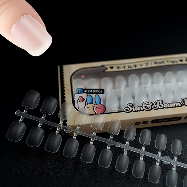 ネイルチップ 超薄 240枚 ショート 短め クリア ミディアム 付け爪 71kD5RxjPML._AC_UL210_SR210,