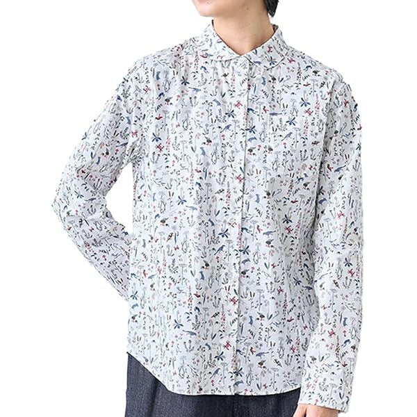 Parkes　リバティ　花柄　シャツ　ブラウス　コットン　日本製　パークス Parkes リバティ 花柄 シャツ ブラウス コットン 日本製 パークス
