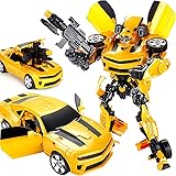 変形ロボット 変形オートボット コンボイ模型 バンブル模型 車の模型 車おもちゃ 電池不要 1:100合金+ ABS 変形可能 調節可能 耐衝撃 子供用おもちゃ 女の子 男の子 誕生日 入園 クリスマス プレゼント