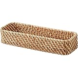 MUJI 無印良品 重なるラタン長方形ボックス ハーフ・浅 幅26×奥行9×高さ6cm 37525702