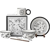   食器セット 陶磁器 白・青 花柄　新品 楽天市場】食器セット 白青 小花柄 桜花柄 碗セット 皿セット 裏