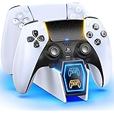 PS5 Controller Charger Station Compatible with Playstation 5 Edge & Dual Controller, PS5 Accessories Charging Station with Ch
