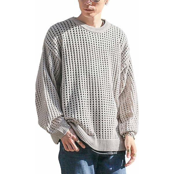 Amazon.co.jp: [マナスタッシュ] MESH SUMMER SWEATER メッシュ サマー