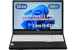 【整備済み品】富士通 ノートPC A746 /15.6型/10キー/第6世代 i5-6200U/Win11 Pro/MS Office H&B 2019 /wajunのWIFI/Bluetooth/HDMI/4GB/128GB SSD