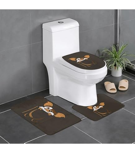 トイレ用吸水滑り止めマットぬいぐるみ便座3点セット Amazon｜グレムリン ギズモ 3点セット トイレマット フタカバー 便座