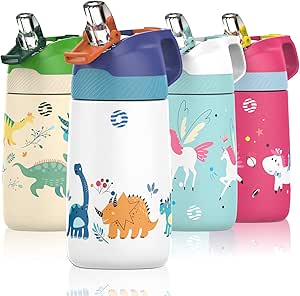 Amazon Co Jp Fjbottle 350ml 子供 まほうびん ストロー 水筒 ストローマグ 2歳頃から ベビーマグ ストロー飲み 漏れない 水分補給 お出かけに便利 公園 保育園 出産 お祝いプレゼント 育児 ホワイト ホーム キッチン