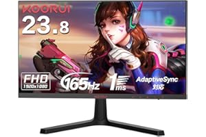 KOORUI ゲーミングモニター 24インチフルHD VA 非光沢 1ms 165Hz FPS, RTS向けDCI-P3, AdaptiveSync対応, 傾き調節, HDMI X2, DP, VESA, ブルーライト軽減 モニター 24E4