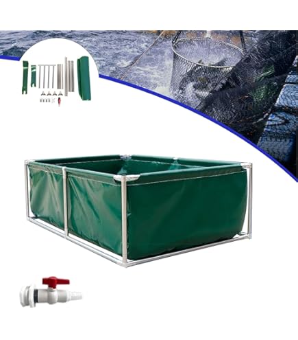 Amazon | 幅400×奥200×高さ70cm大型水槽 立体養魚池PVC折りたたみ帆布