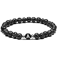 MIGATI Initial Lava Rock Name Bracelet Personalized for Women Men Couples Girls Boys Aromatherapy Essential Oil Diffuser Stre