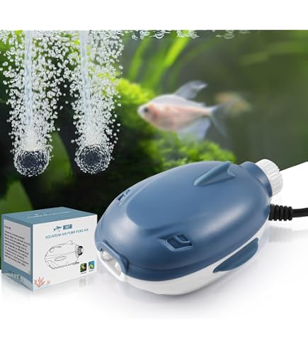 Amazon.co.jp: FEDOUR 300LPH静音水槽エアーポンプ、3W可調節2つ吐