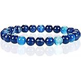 Cherry Tree Collection Gemstone Beaded Stretch Bracelet 8mm Round Beads 7"