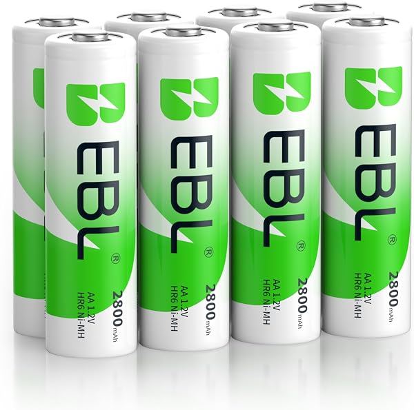 EBL 単3電池 充電式 8個パック ケース付き 2800mAh ニッケル水素充電 単三電池 充電池 単3充電池 単三充電池 - 1