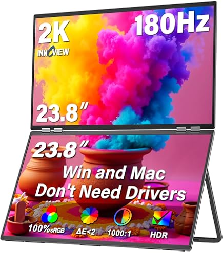 Amazon.co.jp: InnoView 18インチ 2K 100Hz デュアルポータブル