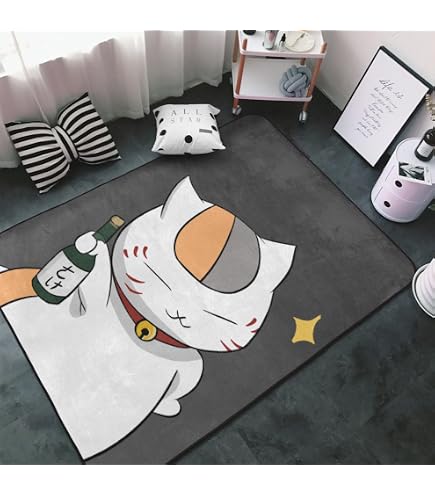 Amazon | 夏目友人帳 ニャンコ先生 猫 アニメ カーペット ラグ