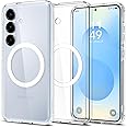Spigen Galaxy S25 Case, Clear MagSafe Compatible, Shockproof, Strap Hole, Yellowing Prevention, Bumper, US Military MIL Standard Ultra Hybrid Magfit ACS09002 (Clear White)